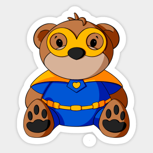 Superhero Teddy Bear Sticker